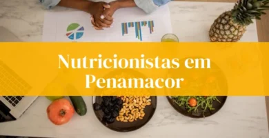 Nutricionistas em Penamacor, alimentos saudáveis na mesa.