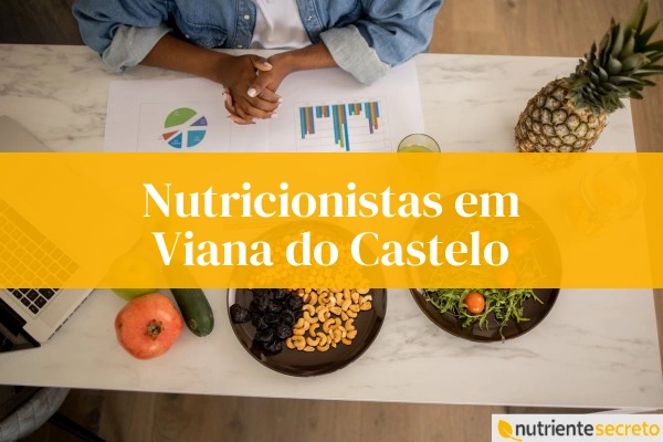 Nutricionistas em Viana do Castelo, mesa com comida saudável.